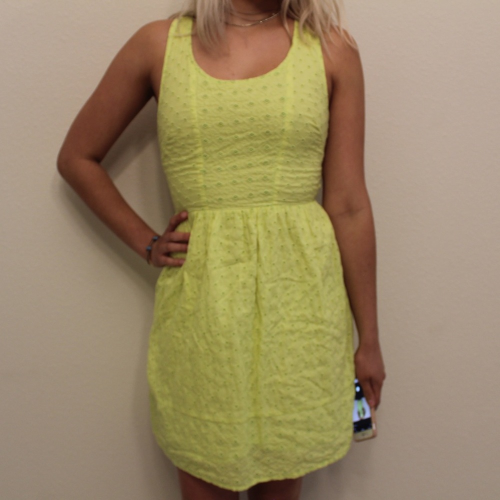 Bright Green Dress with Back Cutouts